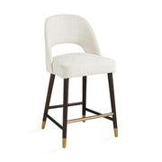 ABIGAIL Counter Chair BEIGE WALNET WOOD FINISH